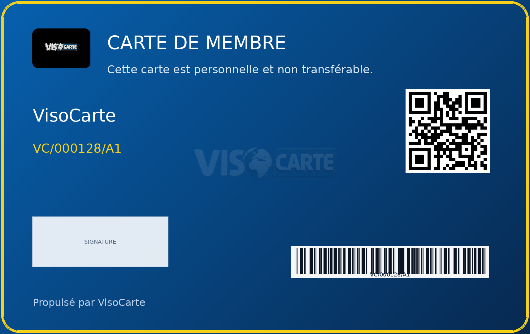 Carte Membre RDC — verso